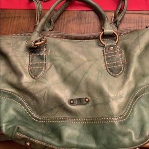 Frye green leather purse
